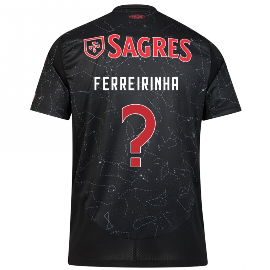 Niño Fútbol Camiseta Afonso Ferreirinha #0 Negro Rojo 2ª Equipación 2024/25