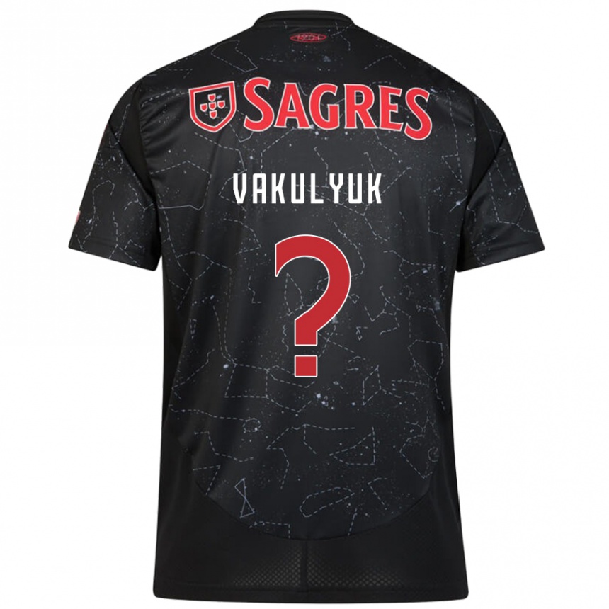 Niño Fútbol Camiseta André Vakulyuk #0 Negro Rojo 2ª Equipación 2024/25