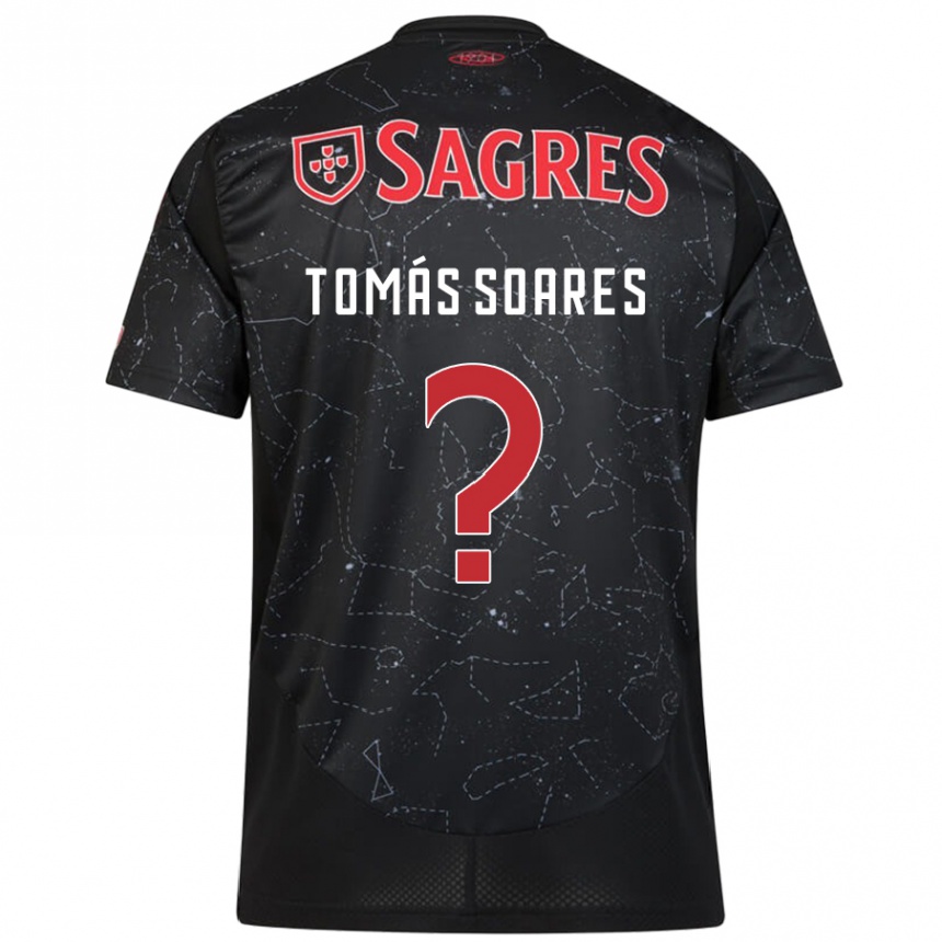 Niño Fútbol Camiseta Tomás Soares #0 Negro Rojo 2ª Equipación 2024/25