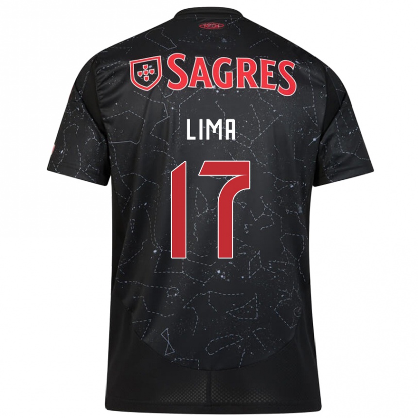 Niño Fútbol Camiseta Ivan Lima #17 Negro Rojo 2ª Equipación 2024/25