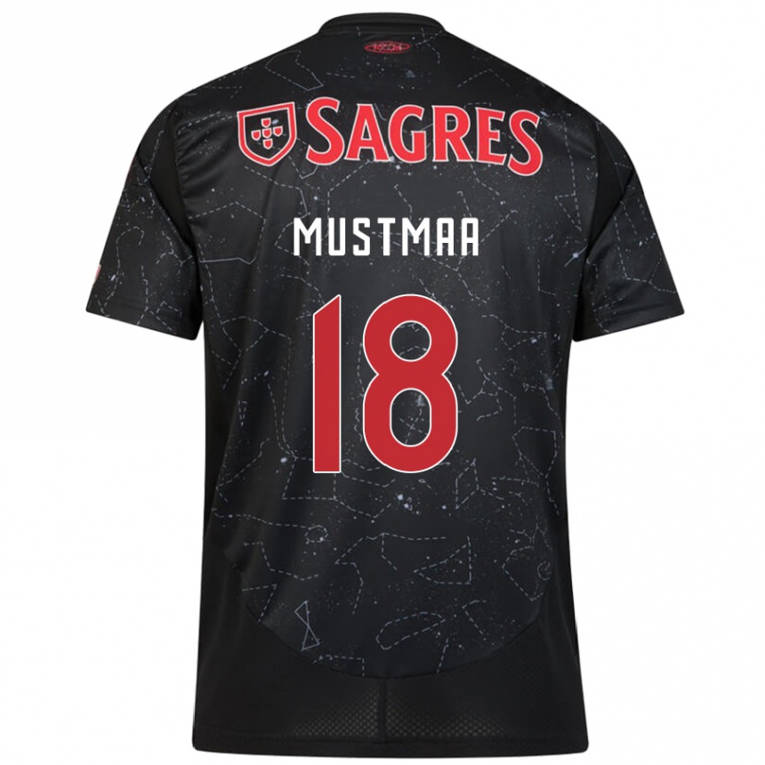 Niño Fútbol Camiseta Karel Mustmaa #18 Negro Rojo 2ª Equipación 2024/25