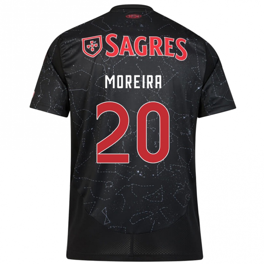 Niño Fútbol Camiseta André Moreira #20 Negro Rojo 2ª Equipación 2024/25