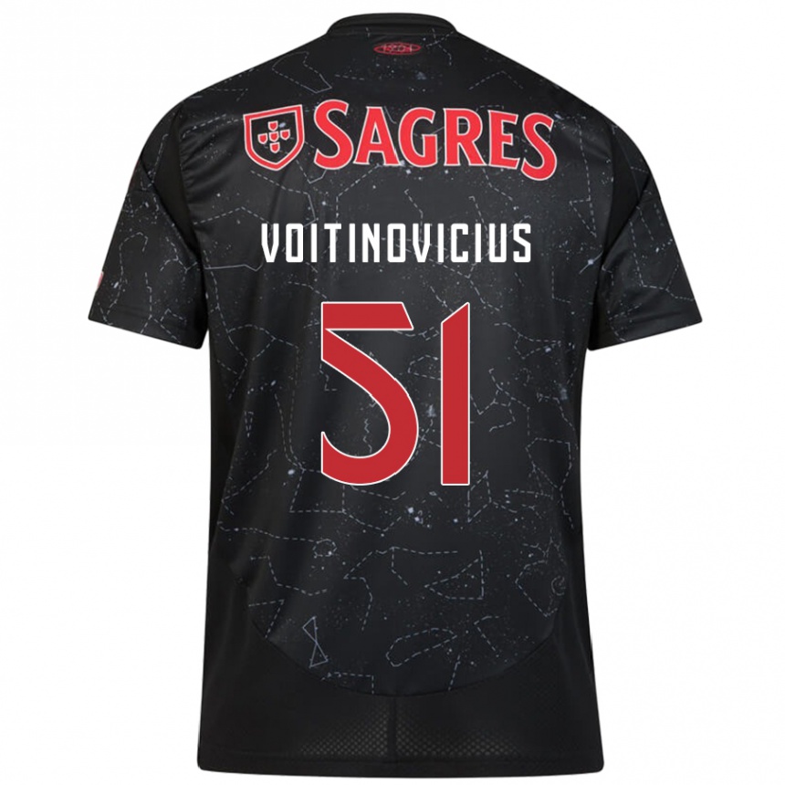 Niño Fútbol Camiseta Arnas Voitinovicius #51 Negro Rojo 2ª Equipación 2024/25