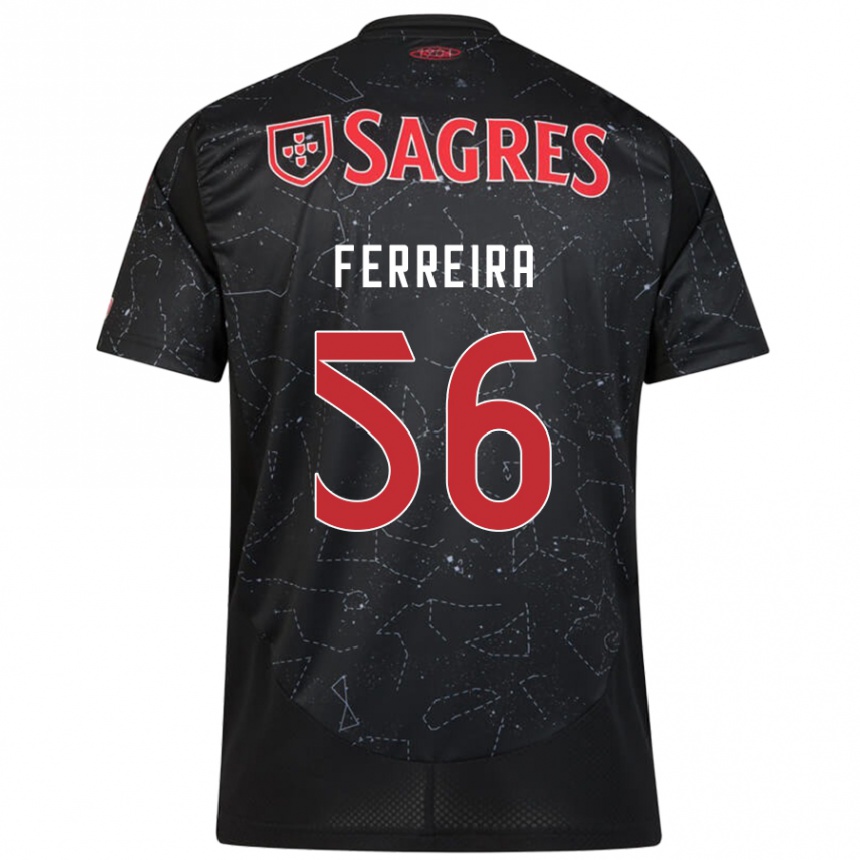 Niño Fútbol Camiseta Martim Ferreira #56 Negro Rojo 2ª Equipación 2024/25