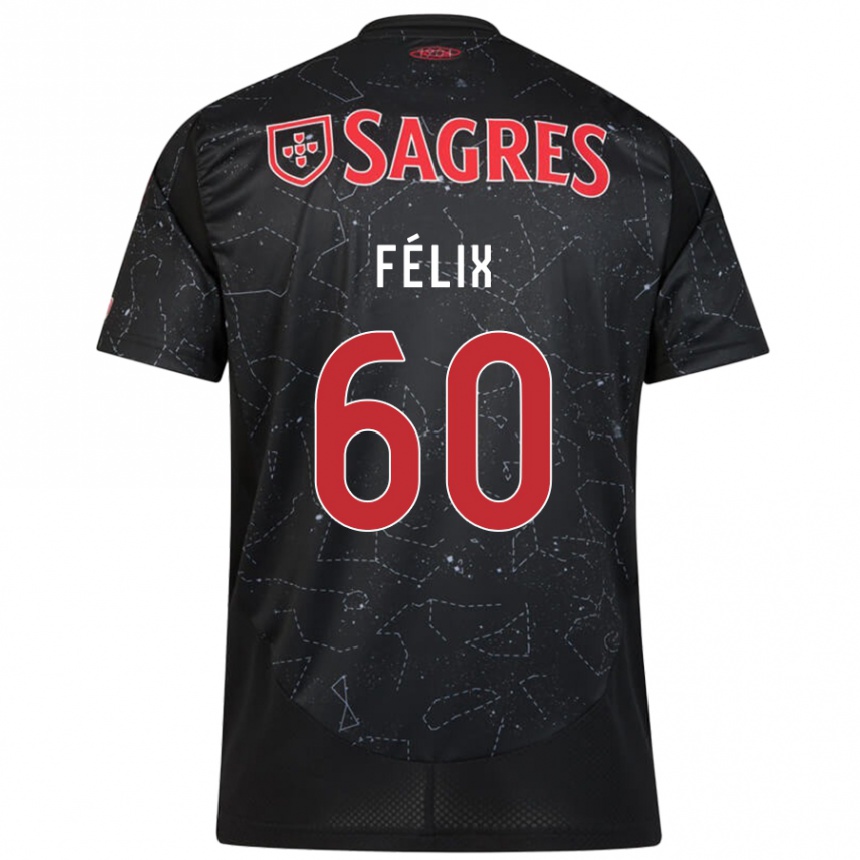 Niño Fútbol Camiseta Nuno Félix #60 Negro Rojo 2ª Equipación 2024/25