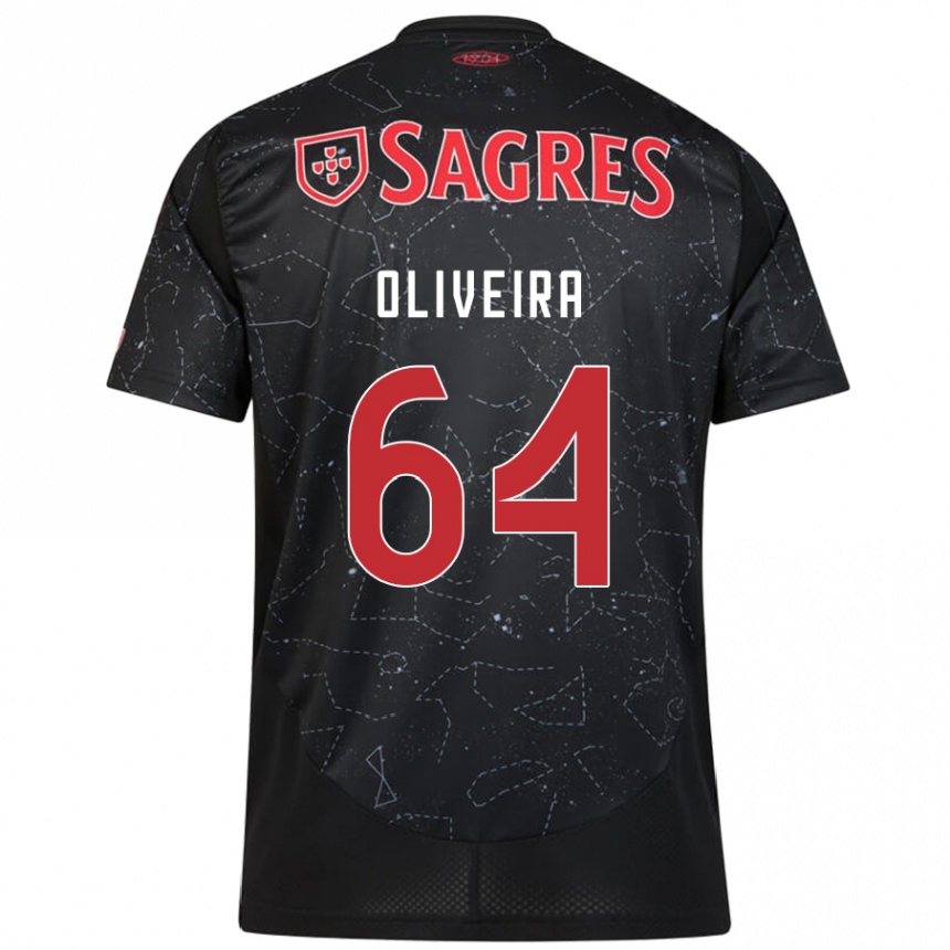 Niño Fútbol Camiseta Gonçalo Oliveira #64 Negro Rojo 2ª Equipación 2024/25