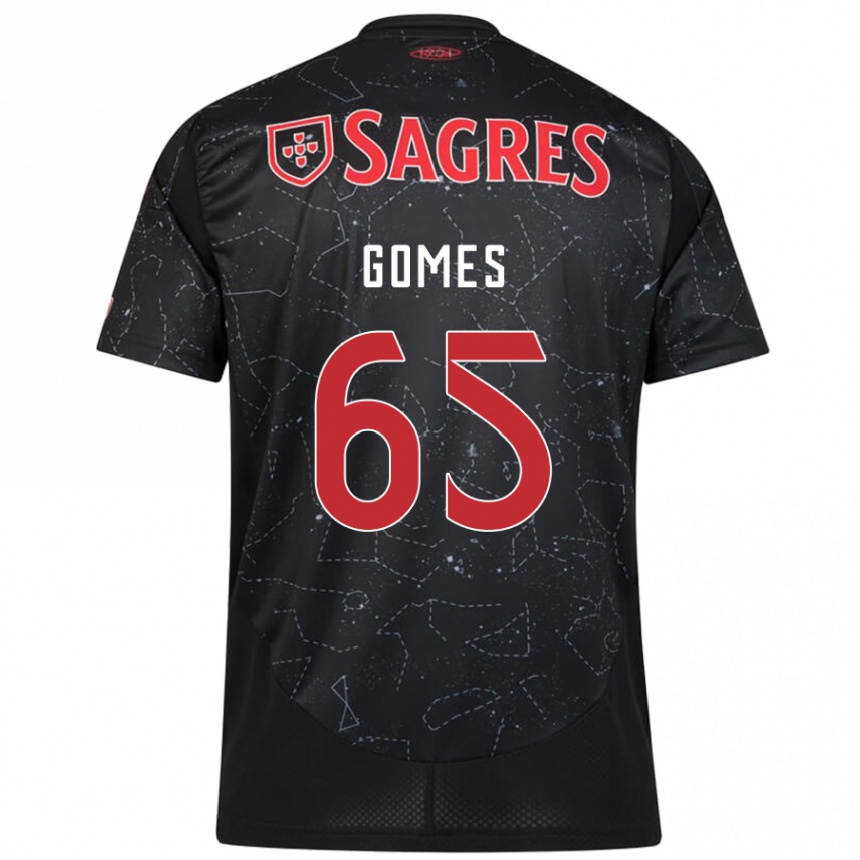 Niño Fútbol Camiseta André Gomes #65 Negro Rojo 2ª Equipación 2024/25