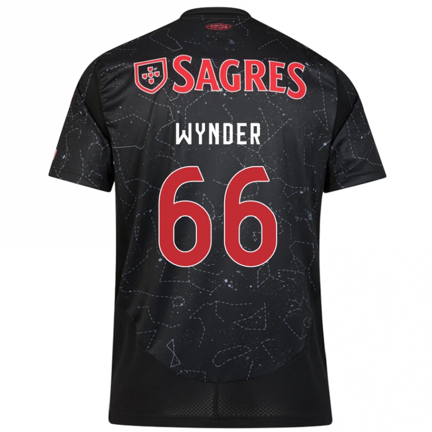 Niño Fútbol Camiseta Joshua Wynder #66 Negro Rojo 2ª Equipación 2024/25