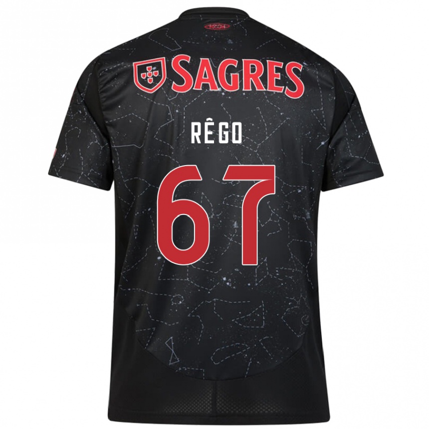 Niño Fútbol Camiseta Rodrigo Rêgo #67 Negro Rojo 2ª Equipación 2024/25