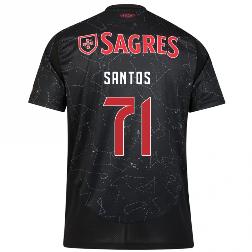 Niño Fútbol Camiseta Leandro Santos #71 Negro Rojo 2ª Equipación 2024/25