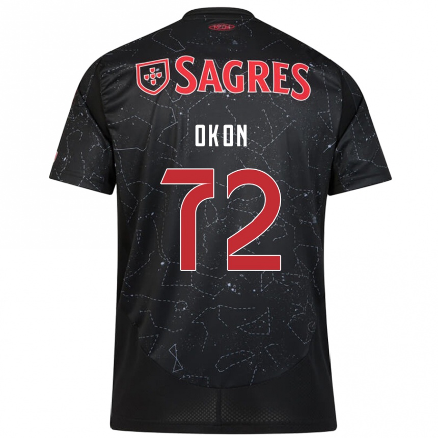 Niño Fútbol Camiseta Paul Okon #72 Negro Rojo 2ª Equipación 2024/25