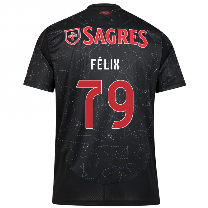 Niño Fútbol Camiseta Hugo Félix #79 Negro Rojo 2ª Equipación 2024/25