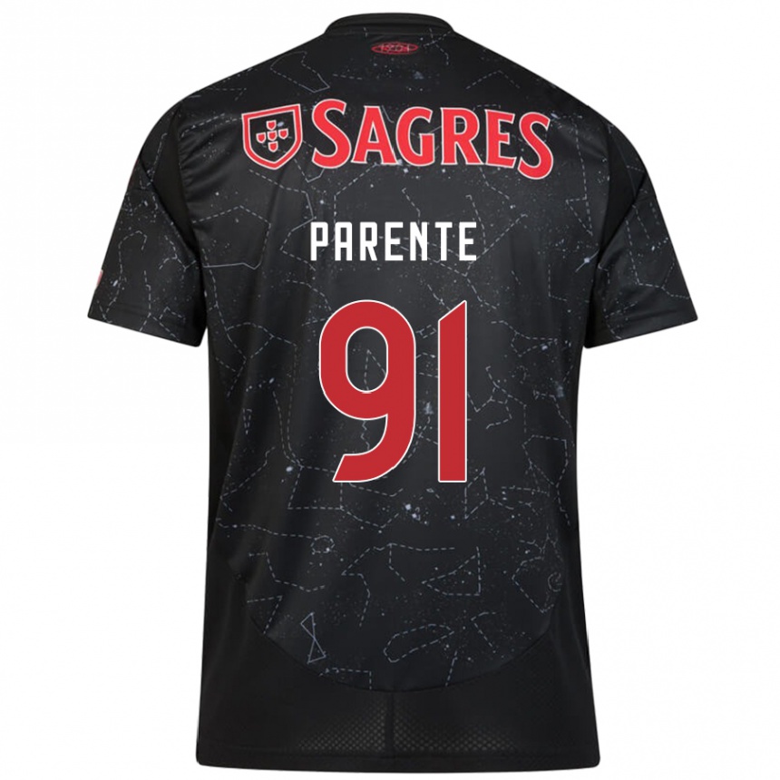 Niño Fútbol Camiseta Tiago Parente #91 Negro Rojo 2ª Equipación 2024/25