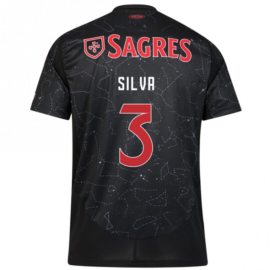 Niño Fútbol Camiseta Joana Silva #3 Negro Rojo 2ª Equipación 2024/25