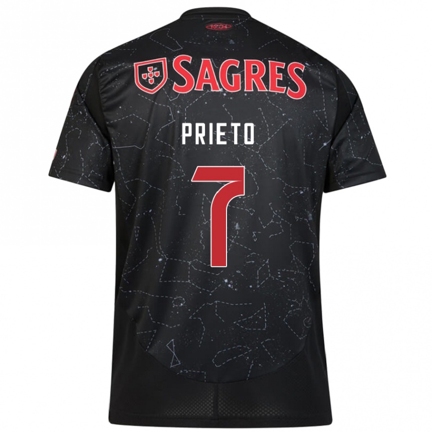 Niño Fútbol Camiseta Cristina Martín-Prieto #7 Negro Rojo 2ª Equipación 2024/25