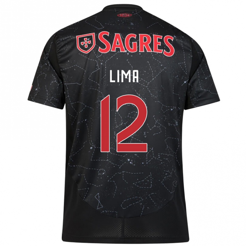 Niño Fútbol Camiseta Thaís Lima #12 Negro Rojo 2ª Equipación 2024/25