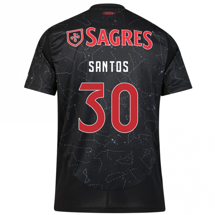 Niño Fútbol Camiseta Daniela Santos #30 Negro Rojo 2ª Equipación 2024/25