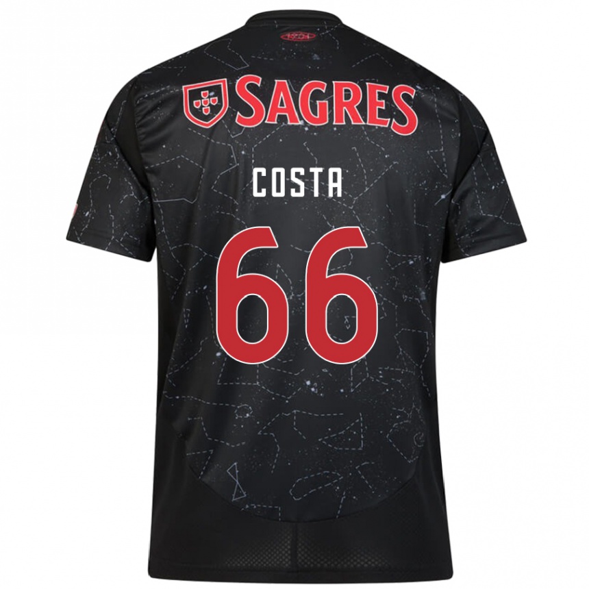 Niño Fútbol Camiseta Rute Costa #66 Negro Rojo 2ª Equipación 2024/25