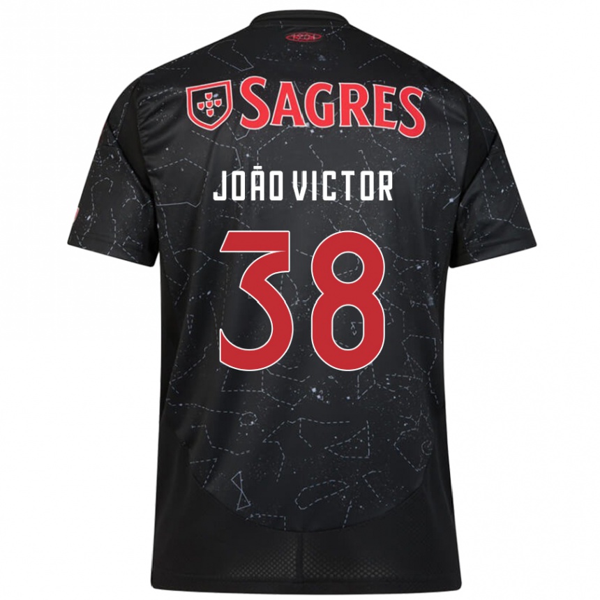 Niño Fútbol Camiseta João Victor #38 Negro Rojo 2ª Equipación 2024/25