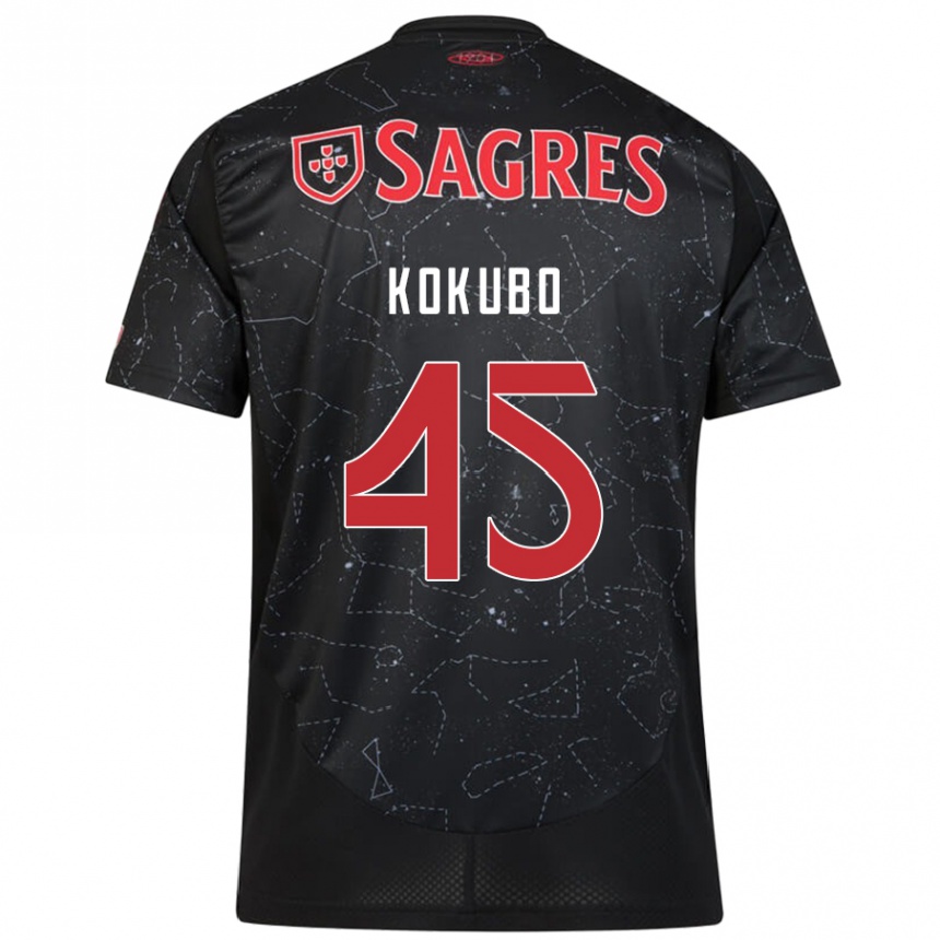 Niño Fútbol Camiseta Leo Kokubo #45 Negro Rojo 2ª Equipación 2024/25