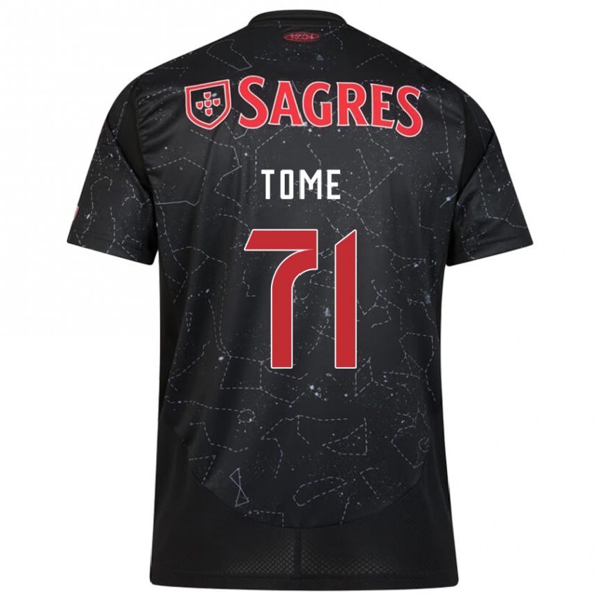 Niño Fútbol Camiseta João Tomé #71 Negro Rojo 2ª Equipación 2024/25