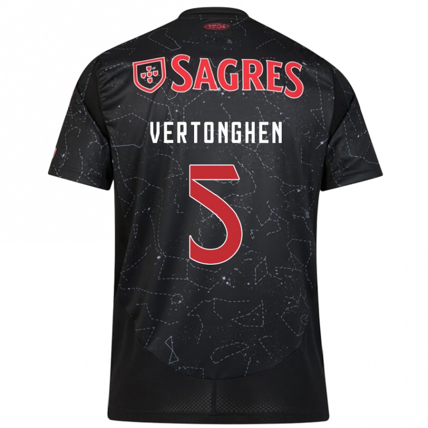 Niño Fútbol Camiseta Jan Vertonghen #5 Negro Rojo 2ª Equipación 2024/25