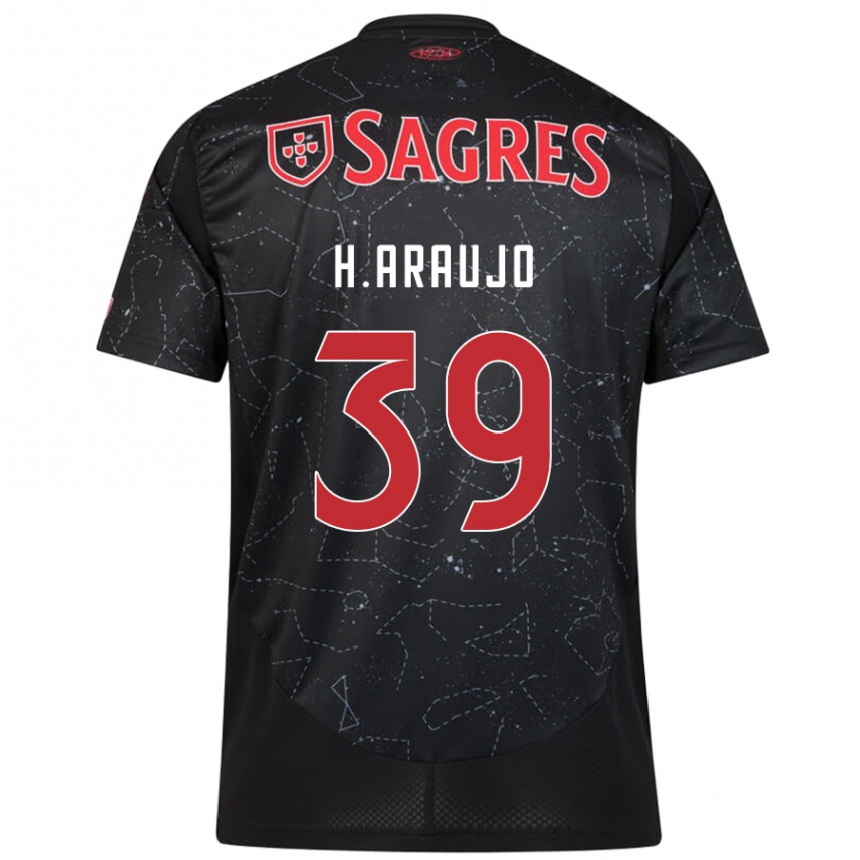 Niño Fútbol Camiseta Henrique Araujo #39 Negro Rojo 2ª Equipación 2024/25