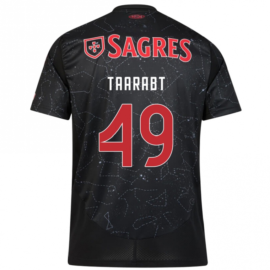 Niño Fútbol Camiseta Adel Taarabt #49 Negro Rojo 2ª Equipación 2024/25