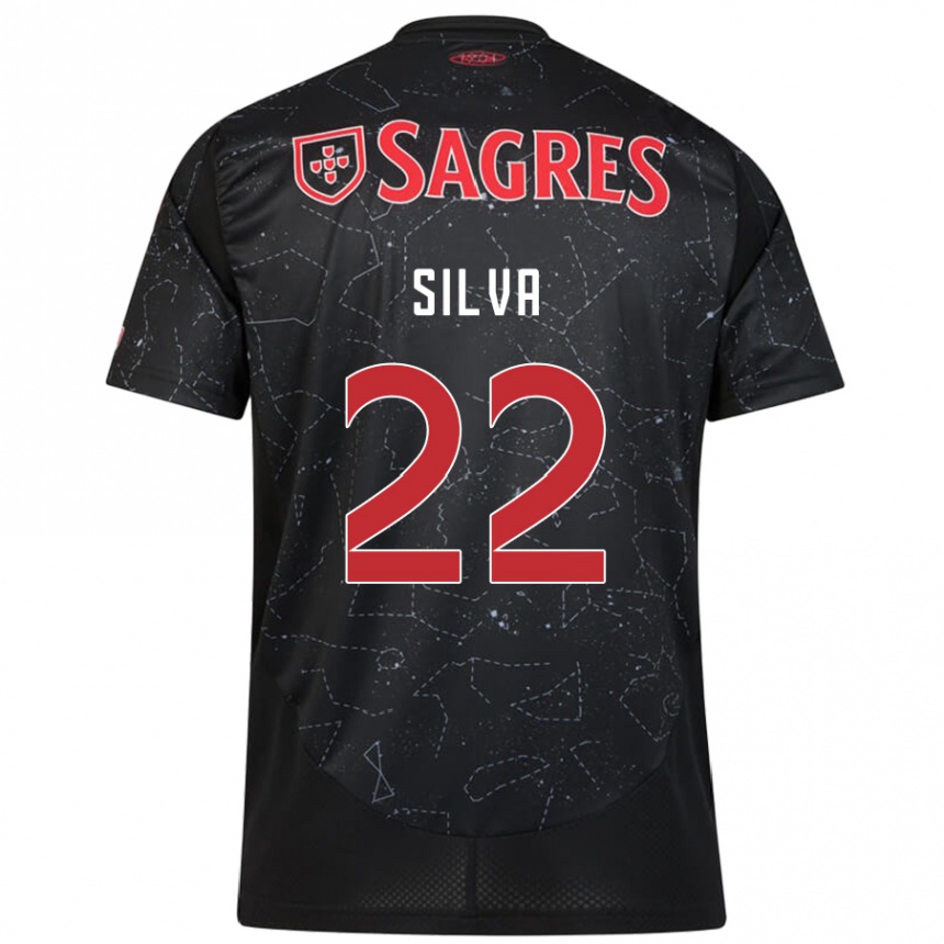 Niño Fútbol Camiseta Amelia Silva #22 Negro Rojo 2ª Equipación 2024/25