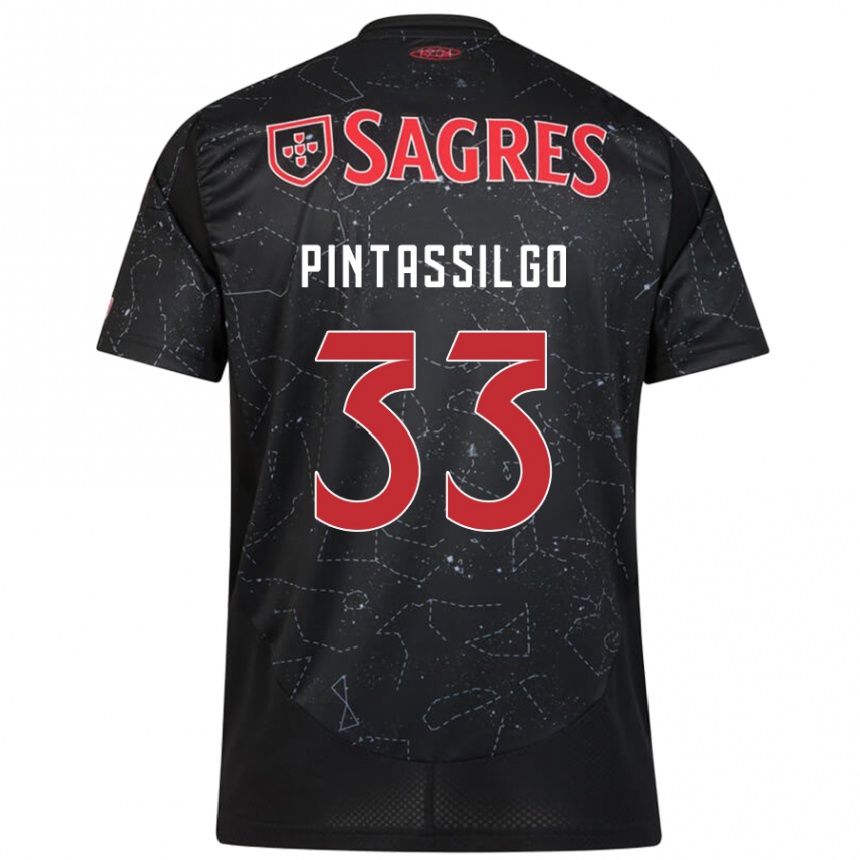 Niño Fútbol Camiseta Lara Pintassilgo #33 Negro Rojo 2ª Equipación 2024/25