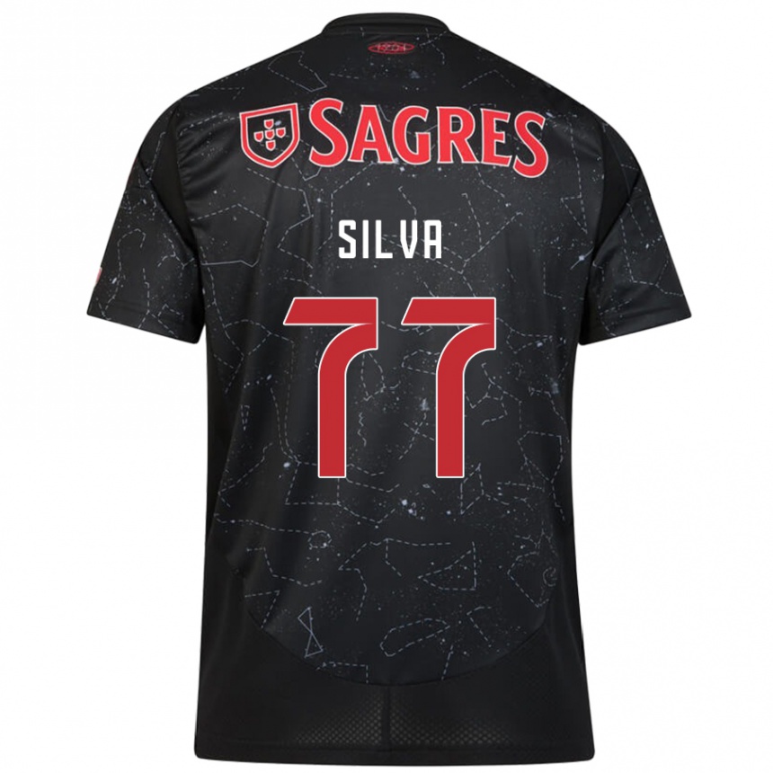 Niño Fútbol Camiseta Jessica Silva #77 Negro Rojo 2ª Equipación 2024/25