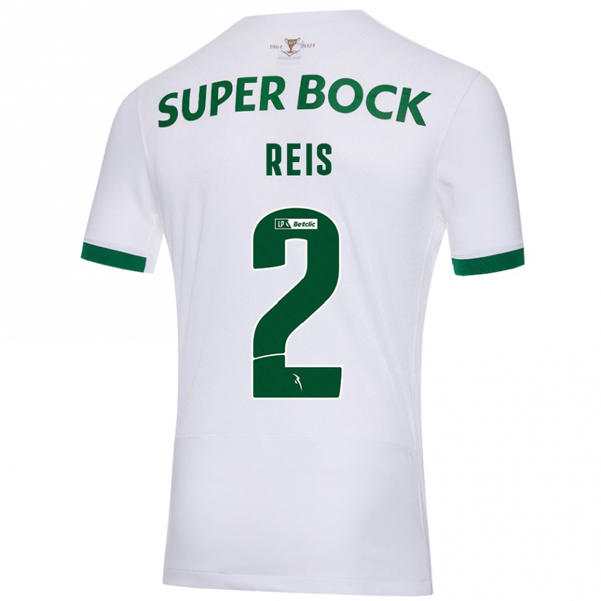 Niño Fútbol Camiseta Matheus Reis #2 Blanco Verde 2ª Equipación 2024/25