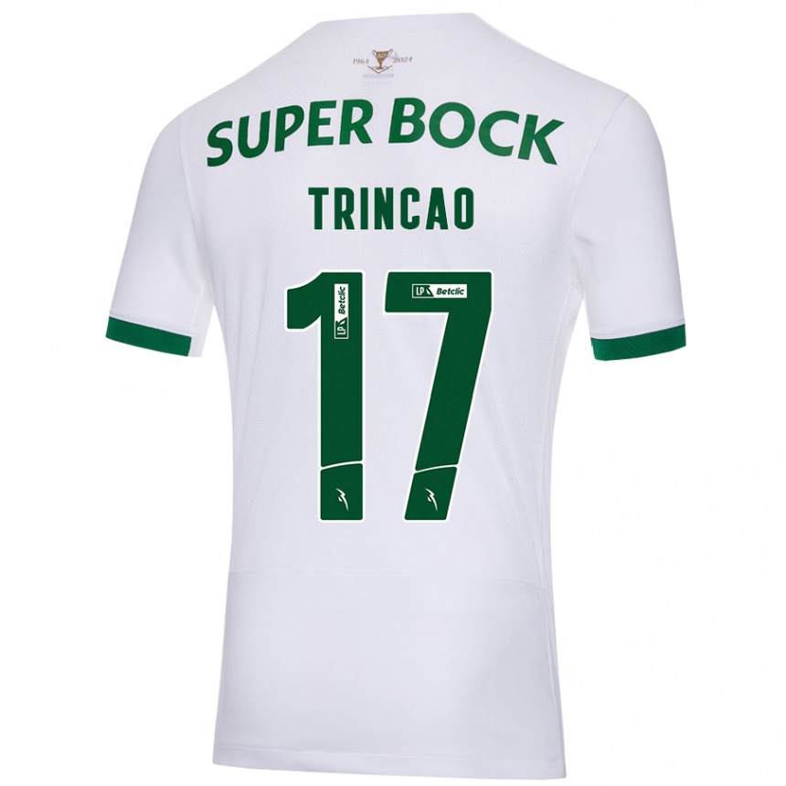 Niño Fútbol Camiseta Trincão #17 Blanco Verde 2ª Equipación 2024/25