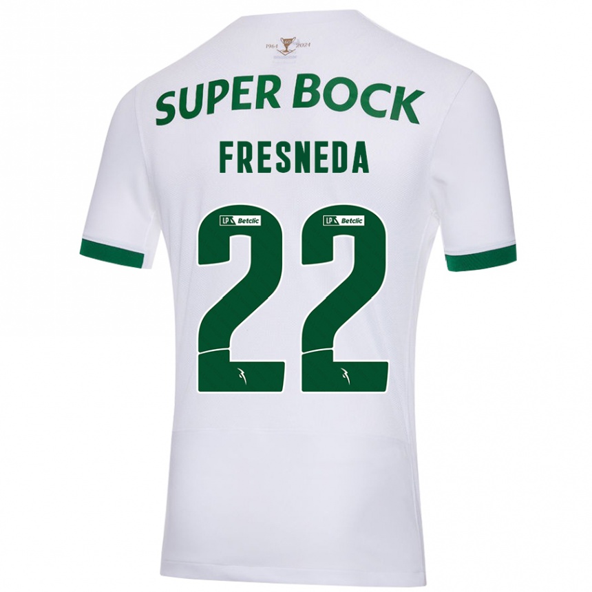 Niño Fútbol Camiseta Iván Fresneda #22 Blanco Verde 2ª Equipación 2024/25