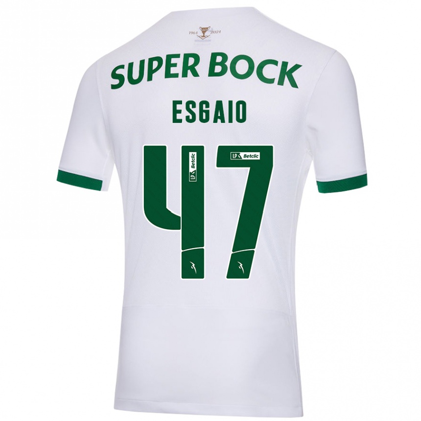 Niño Fútbol Camiseta Ricardo Esgaio #47 Blanco Verde 2ª Equipación 2024/25