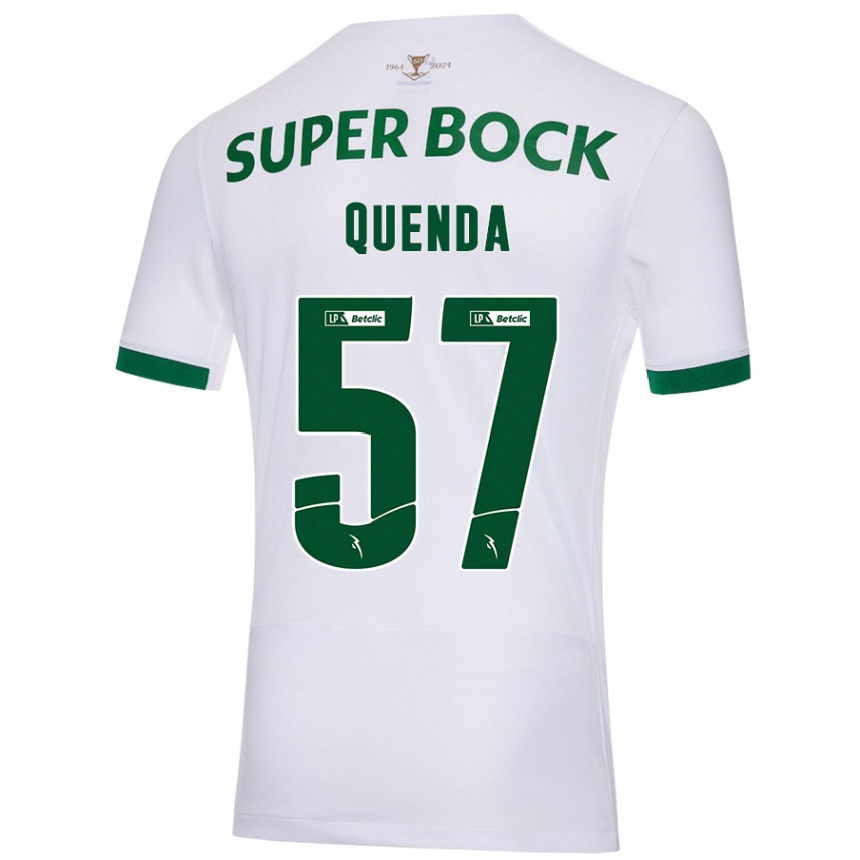 Niño Fútbol Camiseta Geovany Quenda #57 Blanco Verde 2ª Equipación 2024/25