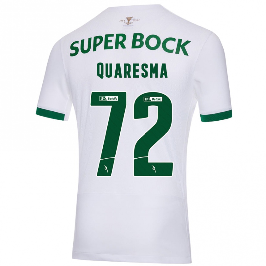 Niño Fútbol Camiseta Eduardo Quaresma #72 Blanco Verde 2ª Equipación 2024/25