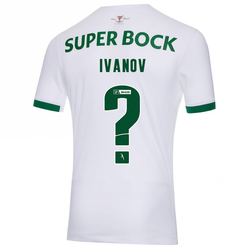 Niño Fútbol Camiseta David Ivanov #0 Blanco Verde 2ª Equipación 2024/25