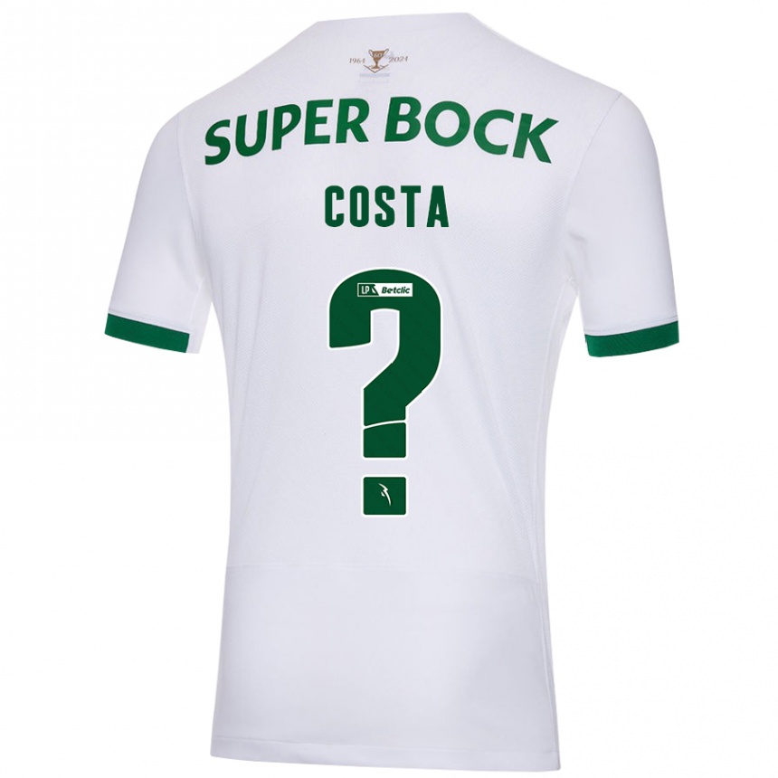 Niño Fútbol Camiseta Daniel Costa #0 Blanco Verde 2ª Equipación 2024/25