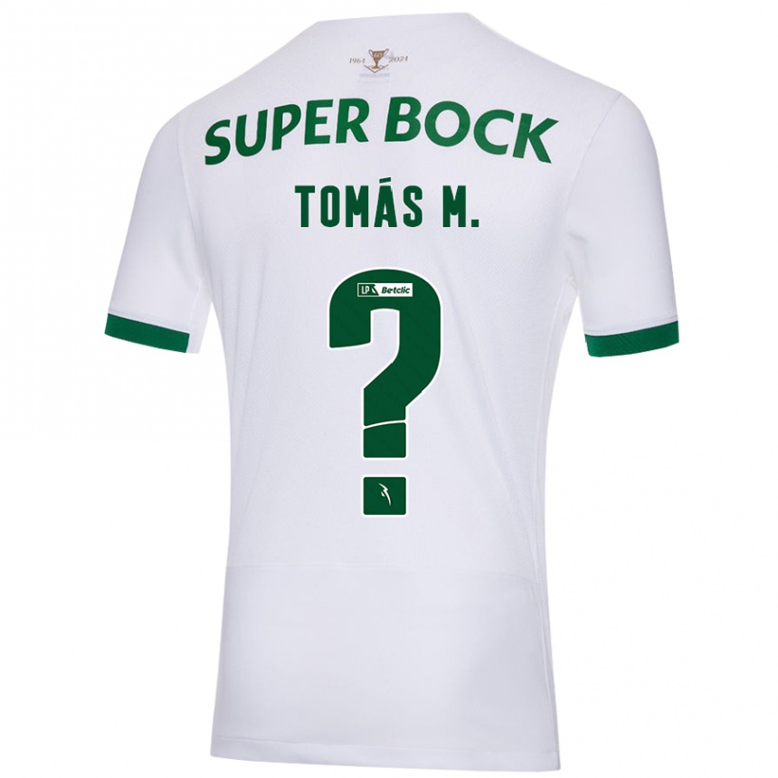 Niño Fútbol Camiseta Tomás Mendes #0 Blanco Verde 2ª Equipación 2024/25