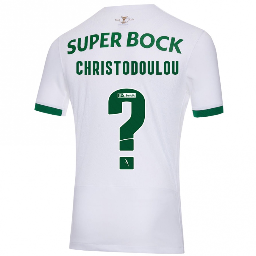 Niño Fútbol Camiseta Argyris Christodoulou #0 Blanco Verde 2ª Equipación 2024/25