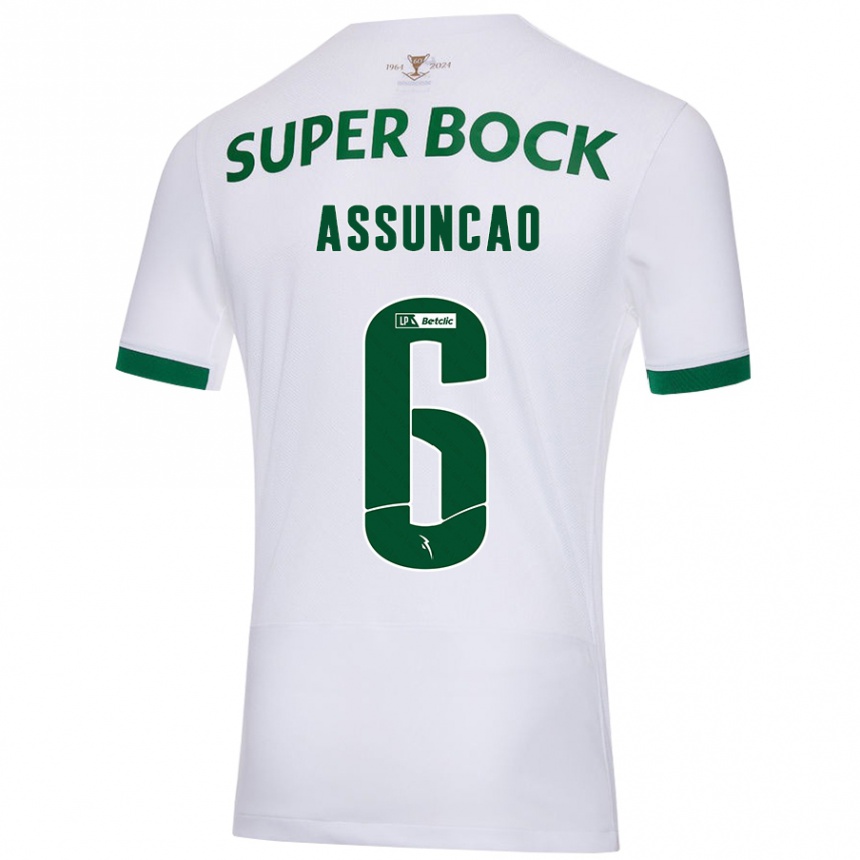 Niño Fútbol Camiseta João Assunção #6 Blanco Verde 2ª Equipación 2024/25