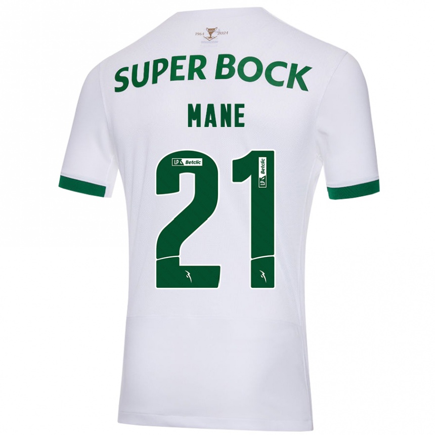 Niño Fútbol Camiseta Isnaba Mané #21 Blanco Verde 2ª Equipación 2024/25