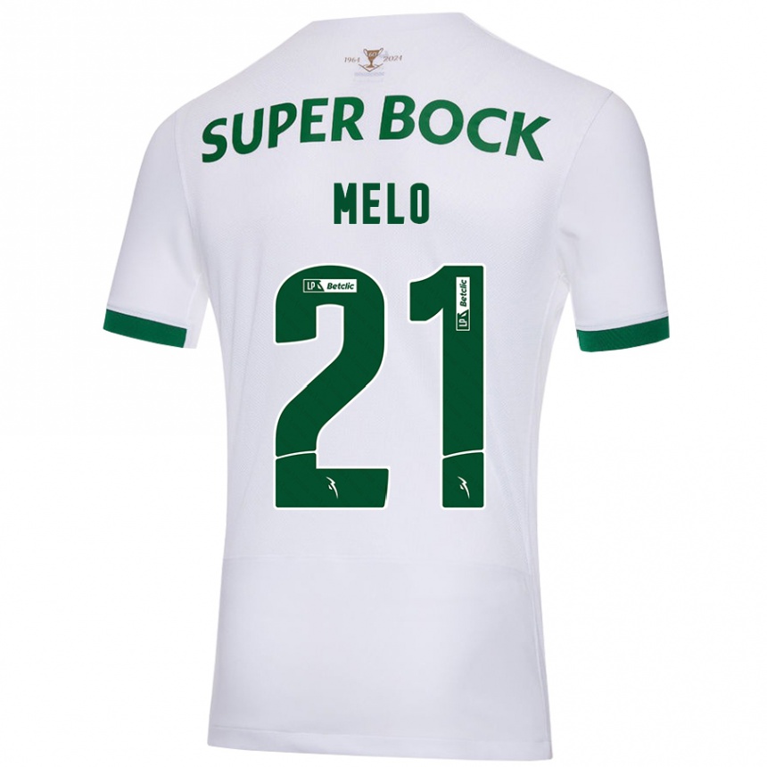 Niño Fútbol Camiseta Gabriel Melo #21 Blanco Verde 2ª Equipación 2024/25