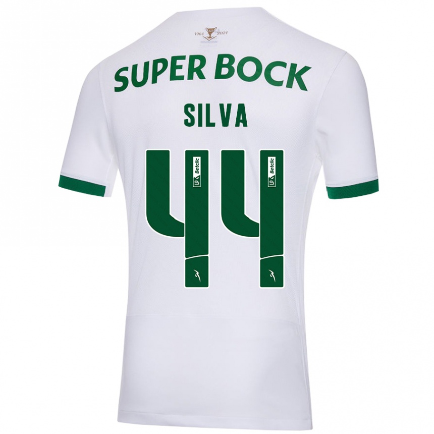 Niño Fútbol Camiseta Pedro Silva #44 Blanco Verde 2ª Equipación 2024/25