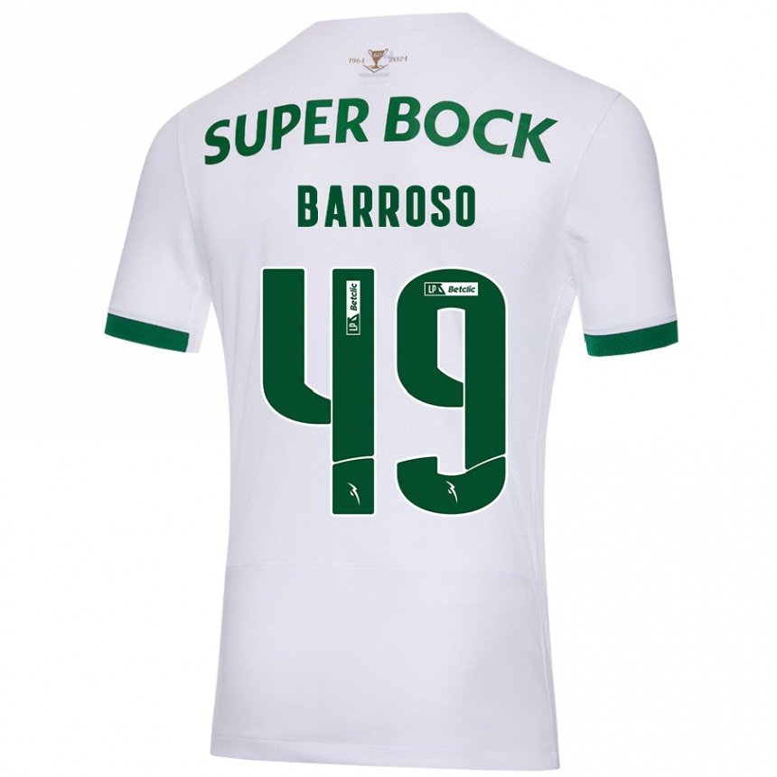 Niño Fútbol Camiseta Leonardo Barroso #49 Blanco Verde 2ª Equipación 2024/25