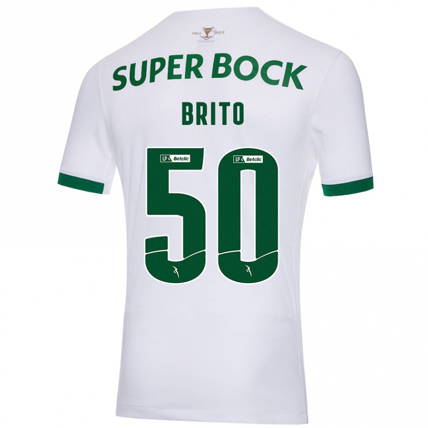 Niño Fútbol Camiseta Alexandre Brito #50 Blanco Verde 2ª Equipación 2024/25