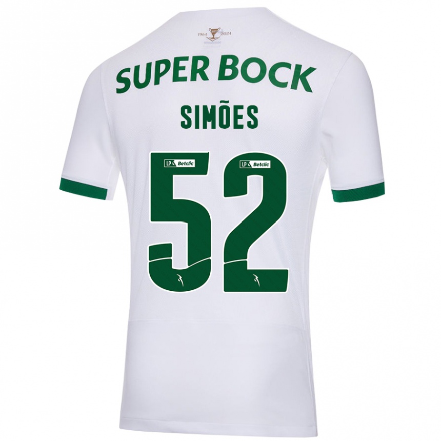 Niño Fútbol Camiseta João Simões #52 Blanco Verde 2ª Equipación 2024/25