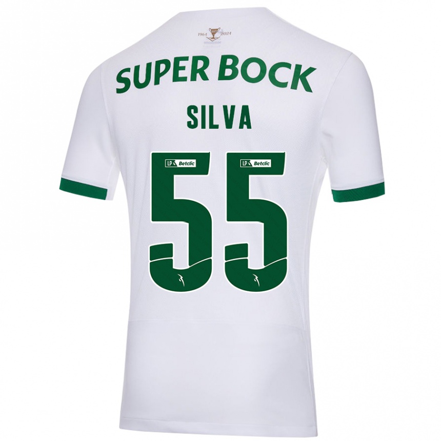 Niño Fútbol Camiseta José Silva #55 Blanco Verde 2ª Equipación 2024/25