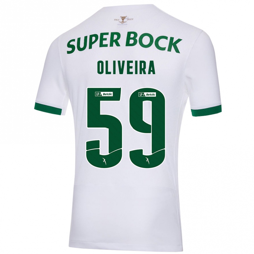 Niño Fútbol Camiseta Kauã Oliveira #59 Blanco Verde 2ª Equipación 2024/25